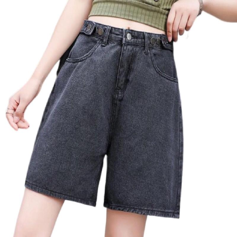 デニム ショート パンツ レディース ゆったり ロールアップ ハイウエスト 春 夏 [並行輸入品]