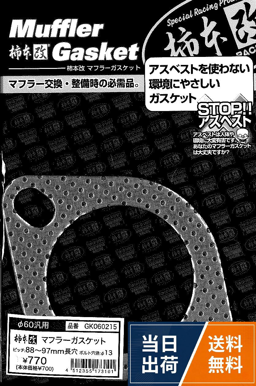 柿本改 (KAKIMOTO) ガスケット 【 2穴タイプ】 70Φ 95～107mm グラファイト