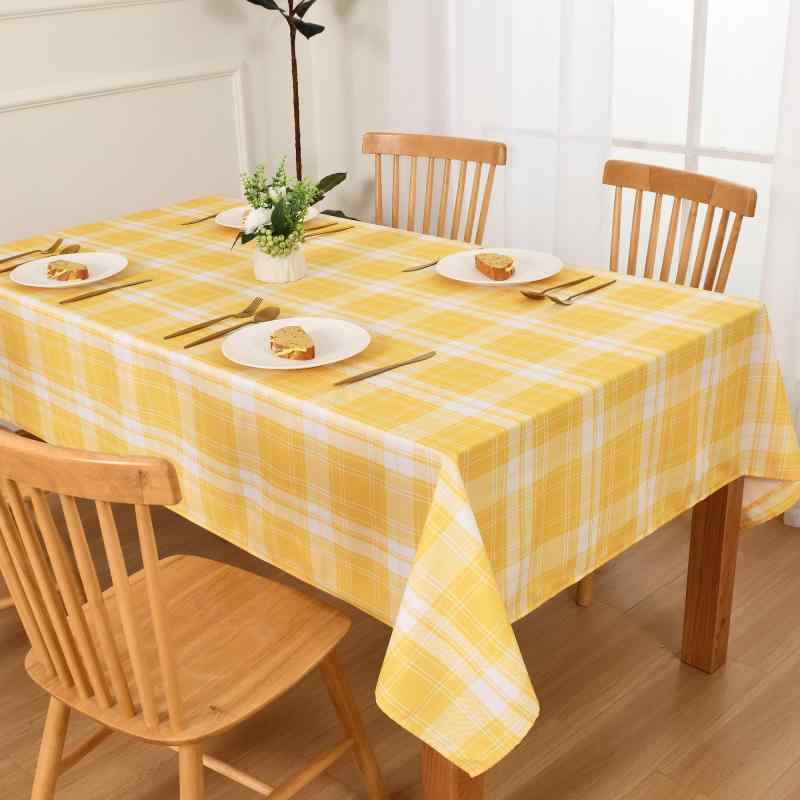 DWCN 防水 テーブルクロス 長方形 ランチョンマット 軽量 薄手 撥水加工 洗える ギンガムチェック 英国風 おしゃれ カフェ風 家庭用 業務用