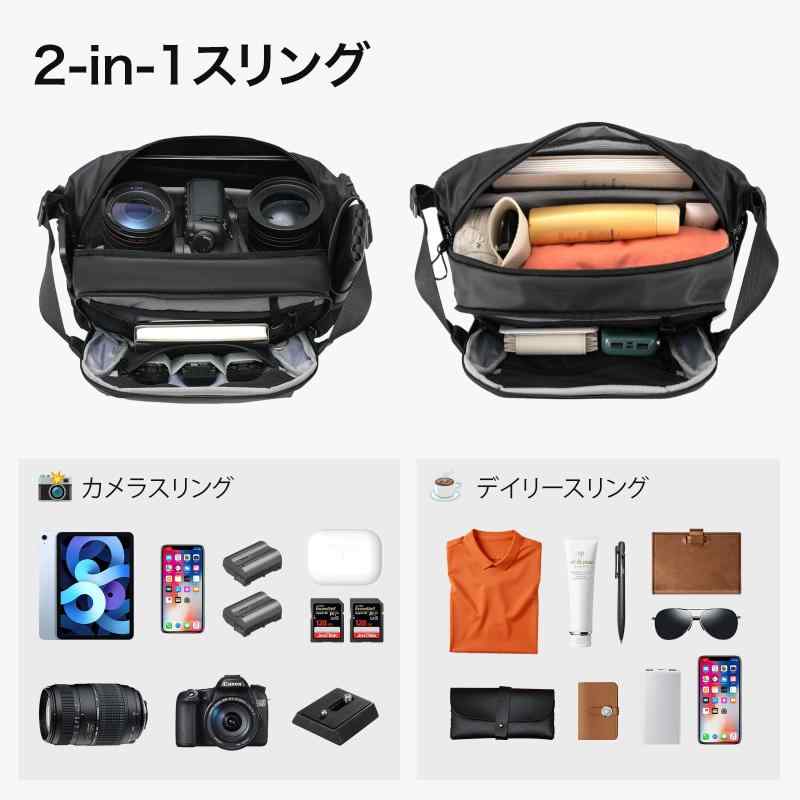 TARION カメラバッグ ショルダー 一眼レフカメラケース 5L 軽量 3