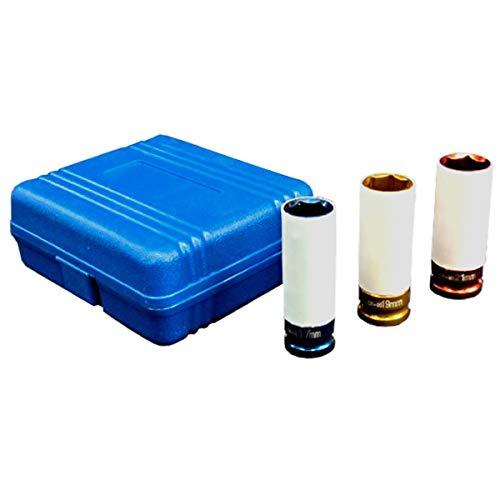 ホイールナット 用 ソケットレンチ 3本セット インパクトソケット セット 17mm 19mm 21mm | 傷防止 傷 ホイールレンチソケット アルミホイール アルミ ホイール ナット ソケット インパクトレン