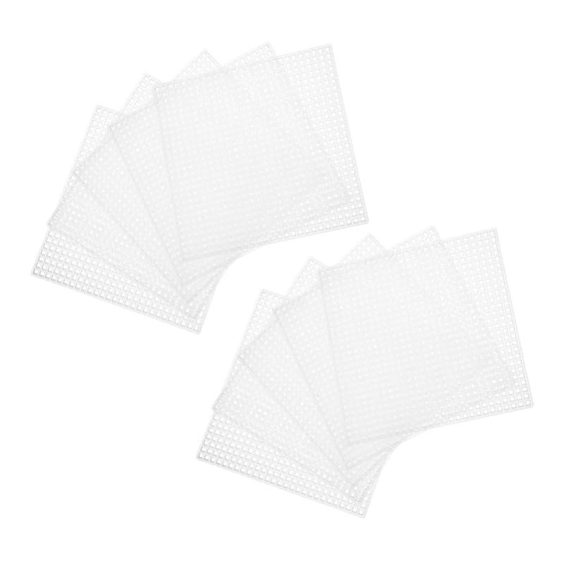 Rakuten - HOMSFOU 10個クロスステッチプラスチックネット 軽量 メッシュ 刺繍やクラフトにな透明デザイン 洗濯可能 再利用可能 様々なプロジェクトに対応