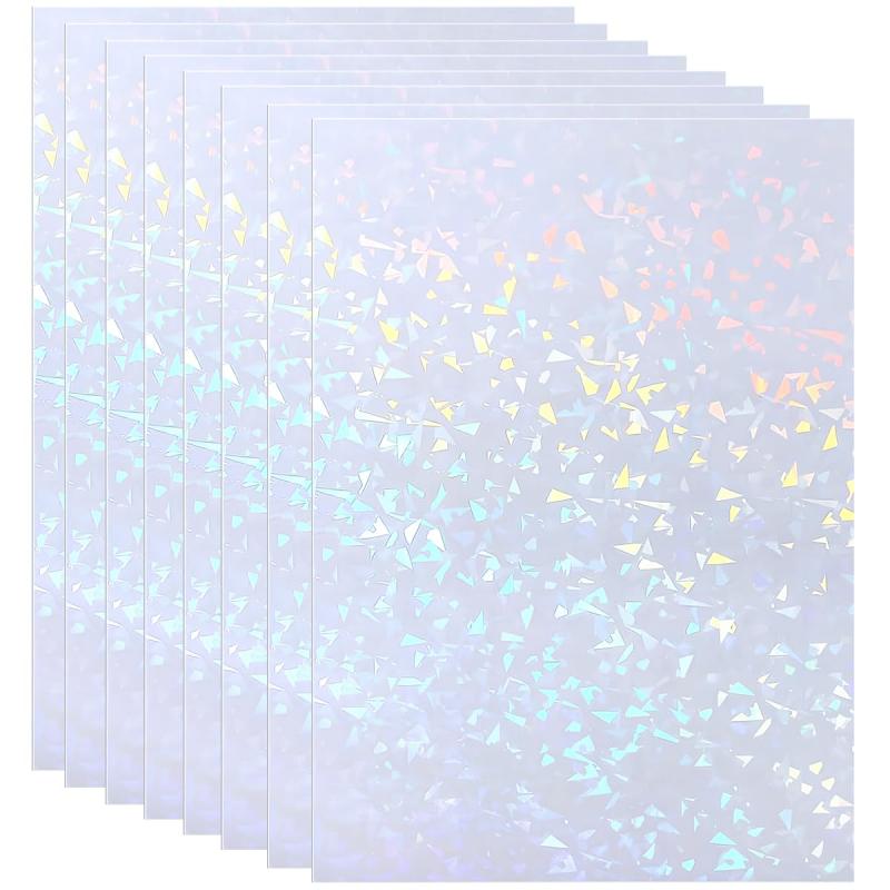 COOLBOTANG 透明ホログラムシート10枚セット A4サイズ キラキラ 透明ステッカー カッティングシール 光沢 ステッカー シート 粘着 貼るだけ カット可能 自作シール カット可能 機械不要 DIY装飾