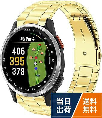 【送料無料】Lamsaw for Garmin スマートウォッチ バンド, ステンレス製 メタル ベルト 金属交換バンド 時計ストラップ 長さ調整器具付き Garmin Approach S50, S44, S42, S40スマートウォッチ に対応