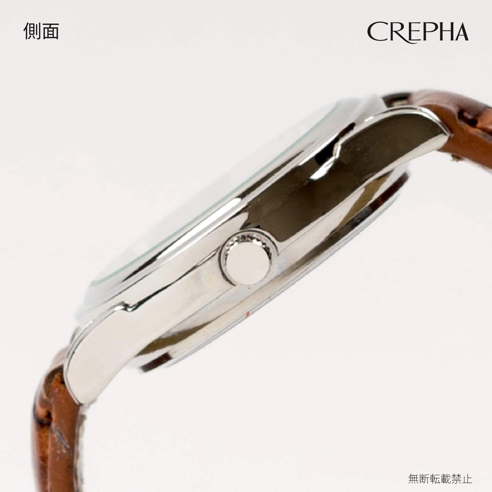 selectableの【送料無料】CREPHA(クレファー) 腕時計 受験 対応 秒針 静か アナログ 日本製クォーツ レディース 3気圧 防水 シンプル 見やすい 革ベルト バンド幅 14mm 社会人 高校生 中学生｜アングル3