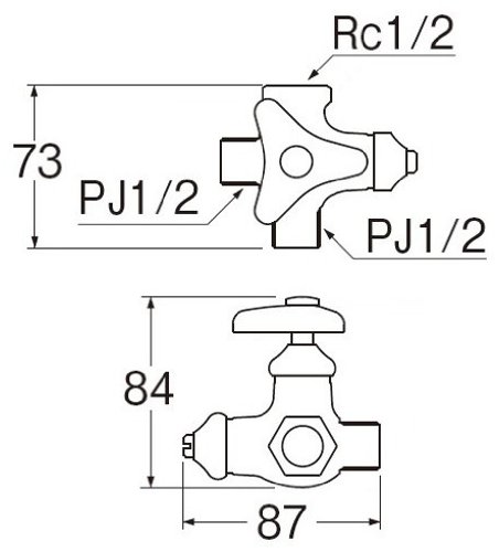 selectableの【送料無料】SANEI(サンエイ) 【分岐止水栓本体 共用形】 ストレート型 V2220RAD-X3-13｜アングル2