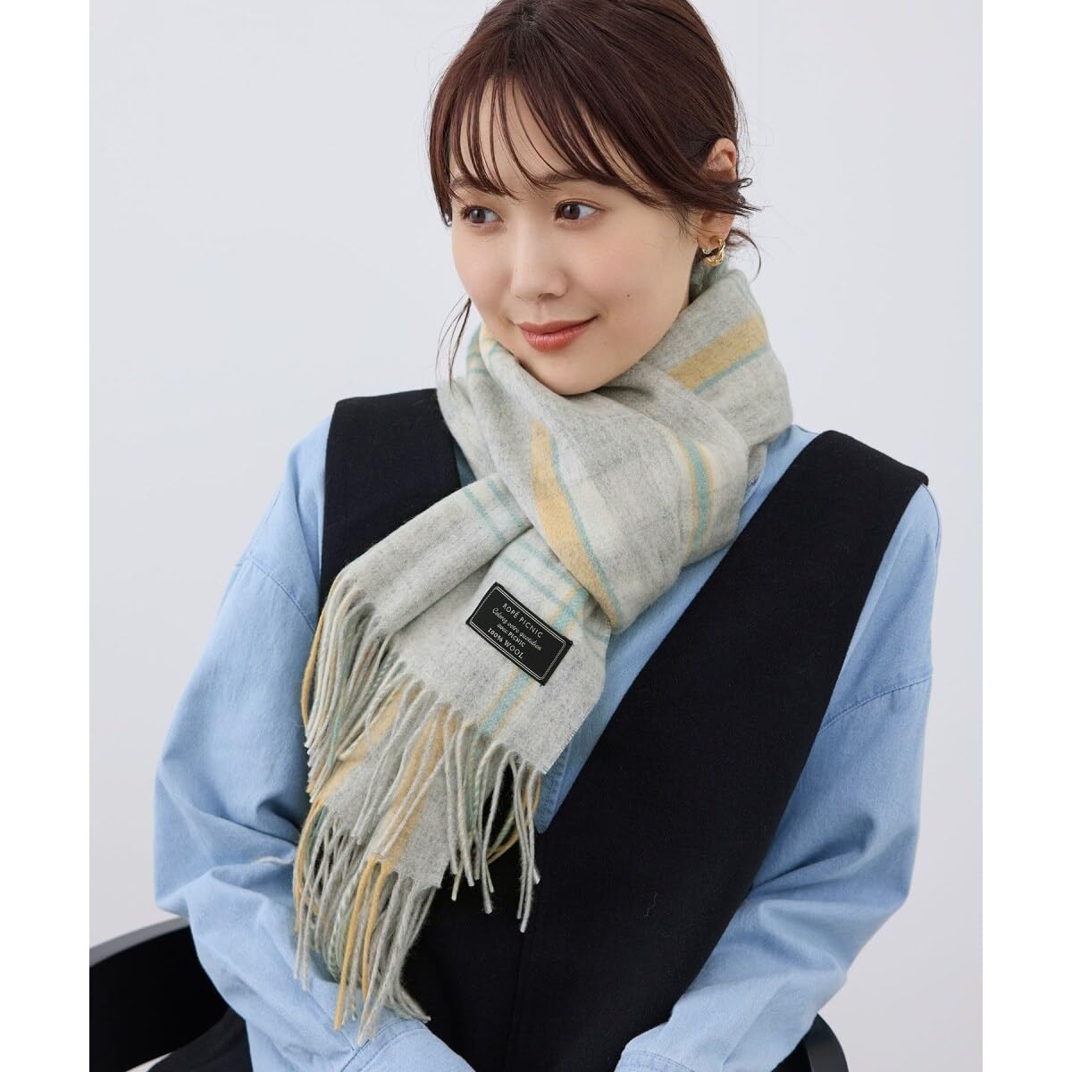 【送料無料】ROPE' PICNIC(ロペピクニック) ストールウールチェックストールレディース selectable-10224572 selectable サンプル画像3