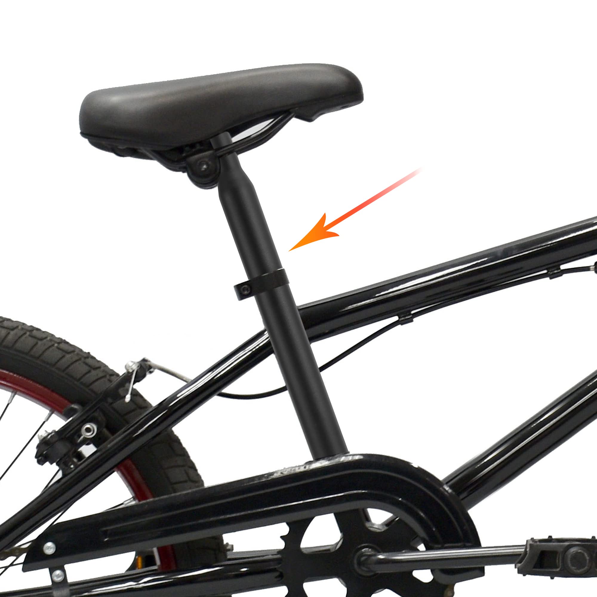 selectableの【送料無料】X AUTOHAUX 自転車サドルポスト ブラック 1個 ユニバーサル アルミニウム合金製 25.4x450mm 安全ライン付き｜アングル2