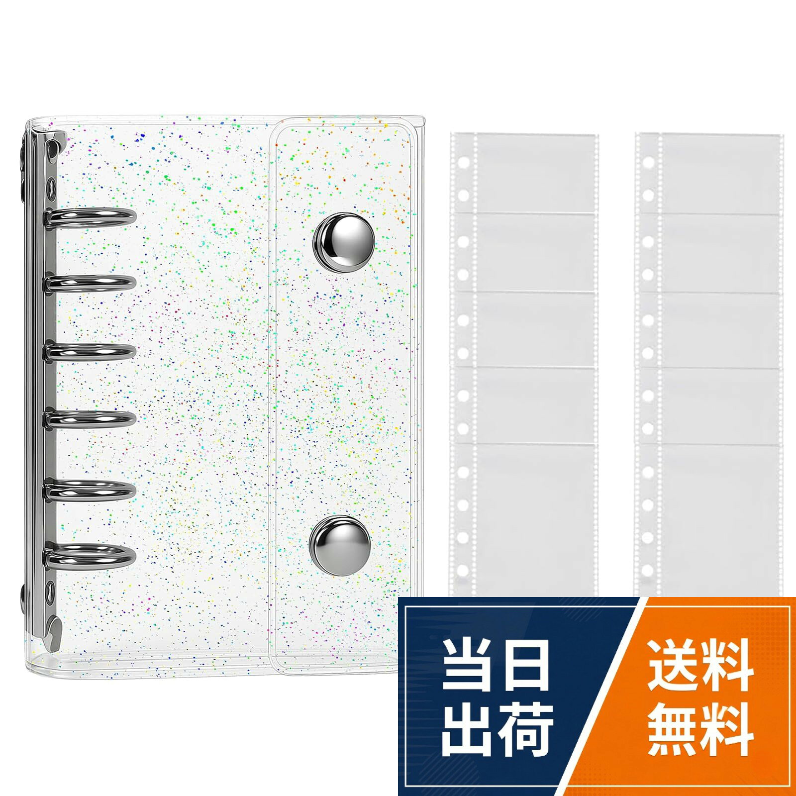 【高品質な素材】高品質なPVC素材を使用し、防水性に優れ、耐久性・防塵性・耐摩耗性を兼ね備えています。雨の日に手に持ったりカバンに入れても汚れにくく、毎日持ち歩いても安心です。BTtime シール帳 透明 A7サイズ 6穴 バインダー 手帳 シール収納 メモ帳日記帳 差し替え ステッカーブック替え紙10枚付き 交換可能インサート 小物収納 紛失防止