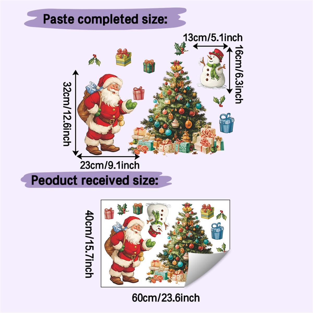 selectableの【送料無料】WOHAHA クリスマス ウォールステッカー クリスマスツリー サンタクロース 雪だるま 贈り物 おしゃれ 寝室 リビング 玄関 デコレーション 壁紙 窓 シール 子供部屋 保育園 インテ｜アングル2