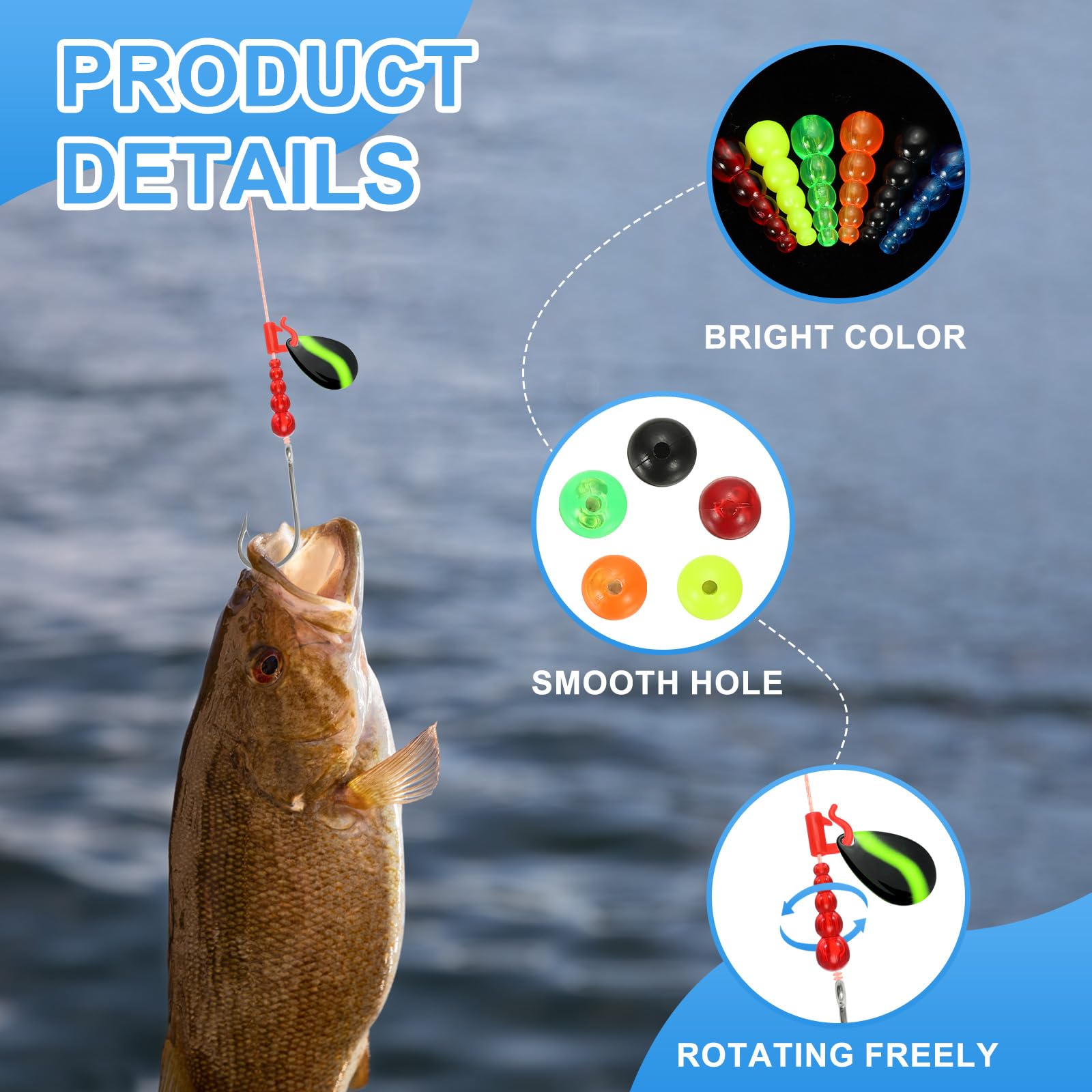 【送料無料】PATIKIL スタックフィッシングビーズ プラスチックフィッシングビーズ...