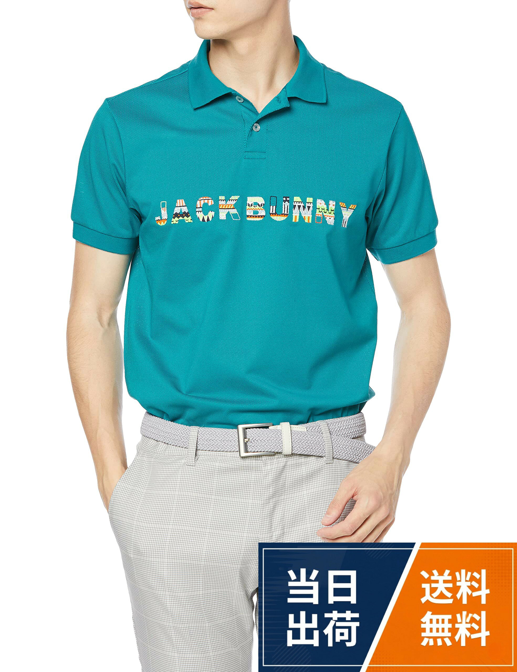 SIZE:6(XL) 肩幅:44.5cm 袖丈:21.5cm 身幅:53.5cm 着丈:73cm。SIZE:5(L) 肩幅:43.5cm 袖丈:21cm 身幅:51.5cm 着丈:70cm。SIZE:4(M) 肩幅:42cm 袖丈:20.5cm 身幅:49cm 着丈:68.5cm。SIZE:3(S) 肩幅:41cm 袖丈:19.5cm 身幅:47cm 着丈:66cm[ジャックバニー] メンズ 半袖 ポロシャツ(セオα:吸湿速乾) / ゴルフ ウェア / 262-1160305メンズ / 半袖 ポロシャツ