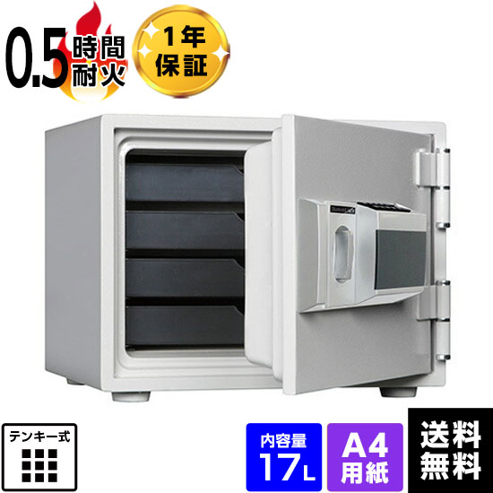 【軒先渡し】ダイヤセーフ（旧：日本金銭機械）家庭用耐火金庫 テンキー式 キーレスタイプ DH30-4　A4サイズ収納可能　30分耐火　29kg【送料無料】【メーカー直送】
