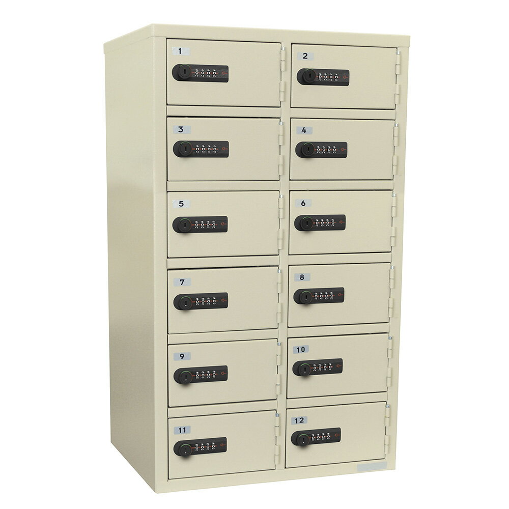 【玄関渡し】EIKO エーコー 貴重品保管庫 2列6段 ダイヤルロック LK-312N【送料無料】【メーカー直送】 おしゃれ 小型 家庭用