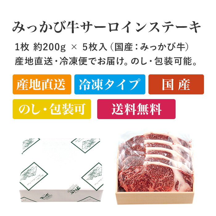 【静岡】みっかび牛 サーロインステーキ200g 5枚入 2