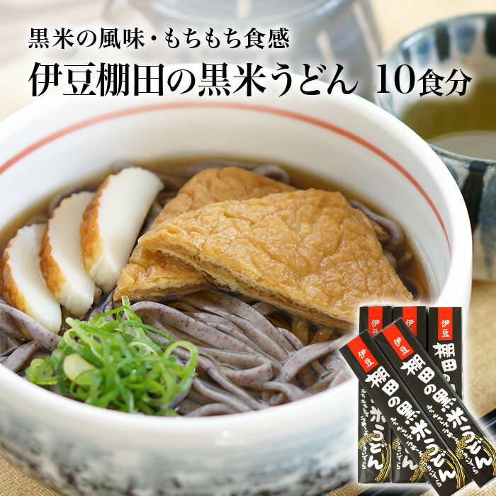 伊豆棚田の黒米うどん 10食入り（200g × 5本）麺つゆ10個付