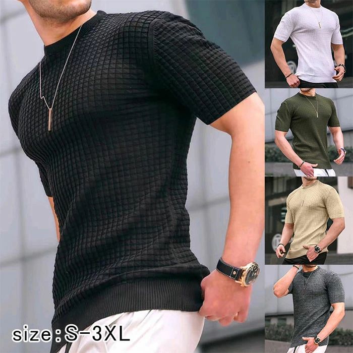 s-q-man97商品詳細【ワッフルチェック冷感Tシャッ】--着るだけで滑涼感アップ、夏に嬉しい吸汗速乾機能、さらさら、肌に優しい、吸放湿性、3D立体裁断、こだわりのシルエット、柔らかで上質な肌触りを味わえる。【極薄 軽量設計】--高品質綿を採用、しっかりした縫製、ストレッチ、伸縮素材が体の動きを捉えてしっかりフィット、肌触りの良い軽く柔らかな着心地感。【様々なシーンに対応】--レジャー/通勤、学校・仕事・デート・旅行、どんなシーンでも対応可能年齢/サイズを問わず、男女兼用、家族全員分に対応可能サイズS/M/L/XL/2XL/3XLカラーホワイト/ブラック/アーミーグリーン/カーキ/ダークグレー素材綿混紡注意事項※すべて平置きサイズ、計測につきましては手測りとなりますので 若干の誤差はご了承ください。※お客様のモニター環境により実物の色合いと若干お色目が異なる場合がございます。※商品生地、色合い、コサージュやその他装飾部品の色やデザイン等、生産時期によって、差異が生じます。そのため、同じ商品を複数点ご購入の場合、場合によって色、コサージュのデザイン等差異がでる場合がございます。ご了承ください。保証期間商品到着後30日間にお申し出いただいた初期不良のみ交換対応させていただきます。到着後早々のご確認をお願いいたします。極薄 大きいサイズ 半袖 メンズ 夏服 フィットネス トレーニング ウェア メンズウェア トップス 新登場! ホワイト ブラック アーミーグリーン カーキ ダークグレー S M L XL 2XL 3XL
