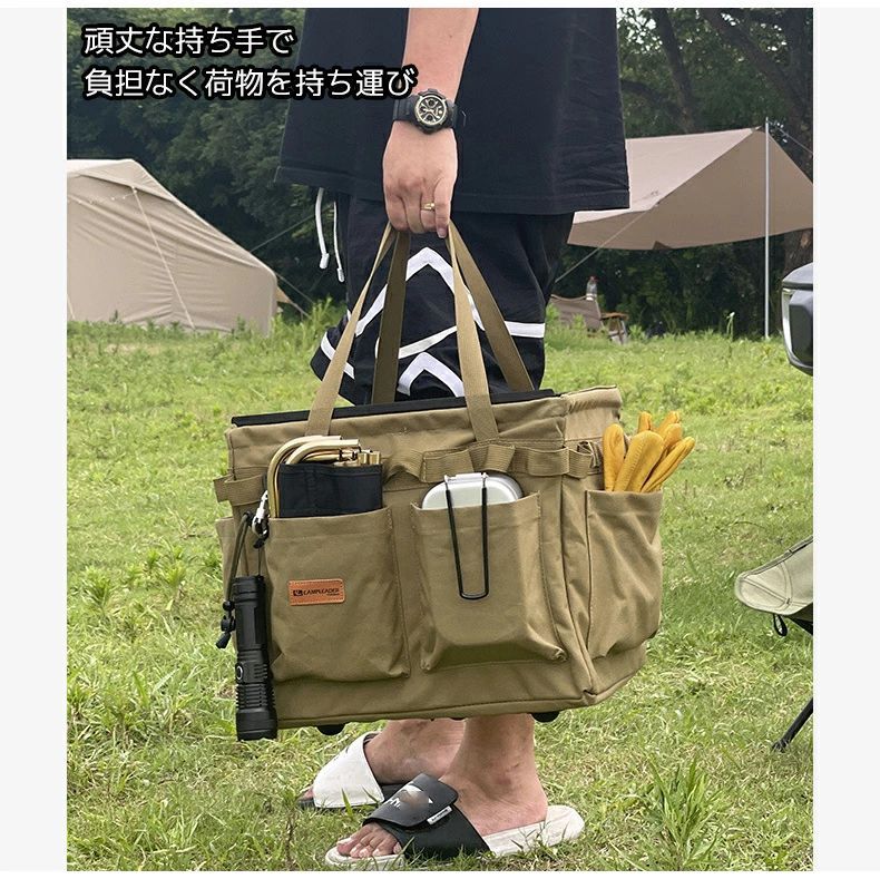 ソフトコンテナ 折り畳み式 天板 ローテーブル コンテナバッグ 大容量 薪バッグ キャンプバック キャンプ収納ボックス バッグ ツールボックス コンテナボックス 収納かご selectgearmarket-10060318 セレクトギアマーケット サンプル画像3