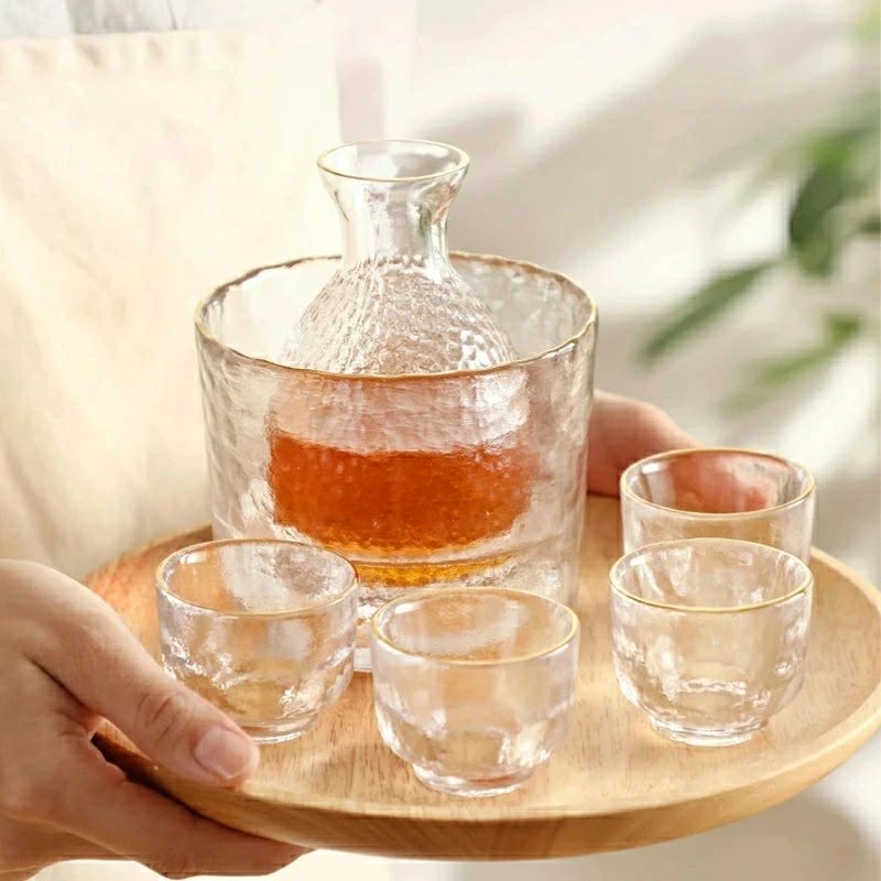 おちょこ 6点セット ガラス セッ 徳利 徳利 熱燗 耐熱 日本酒 耐熱 日本酒 杯 冷酒...