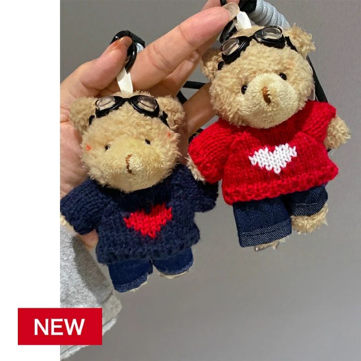 くまさんバッグチャーム ファッション雑貨 キーリングおしゃれ 可愛いキーホルダー 鍵バッグ飾り小物