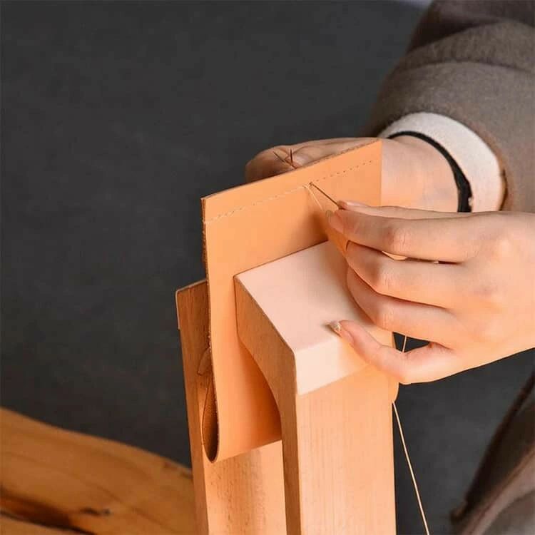 手縫い レザークラフト ソーイングホース ステッチングツリー 木製 道具 レーシン...