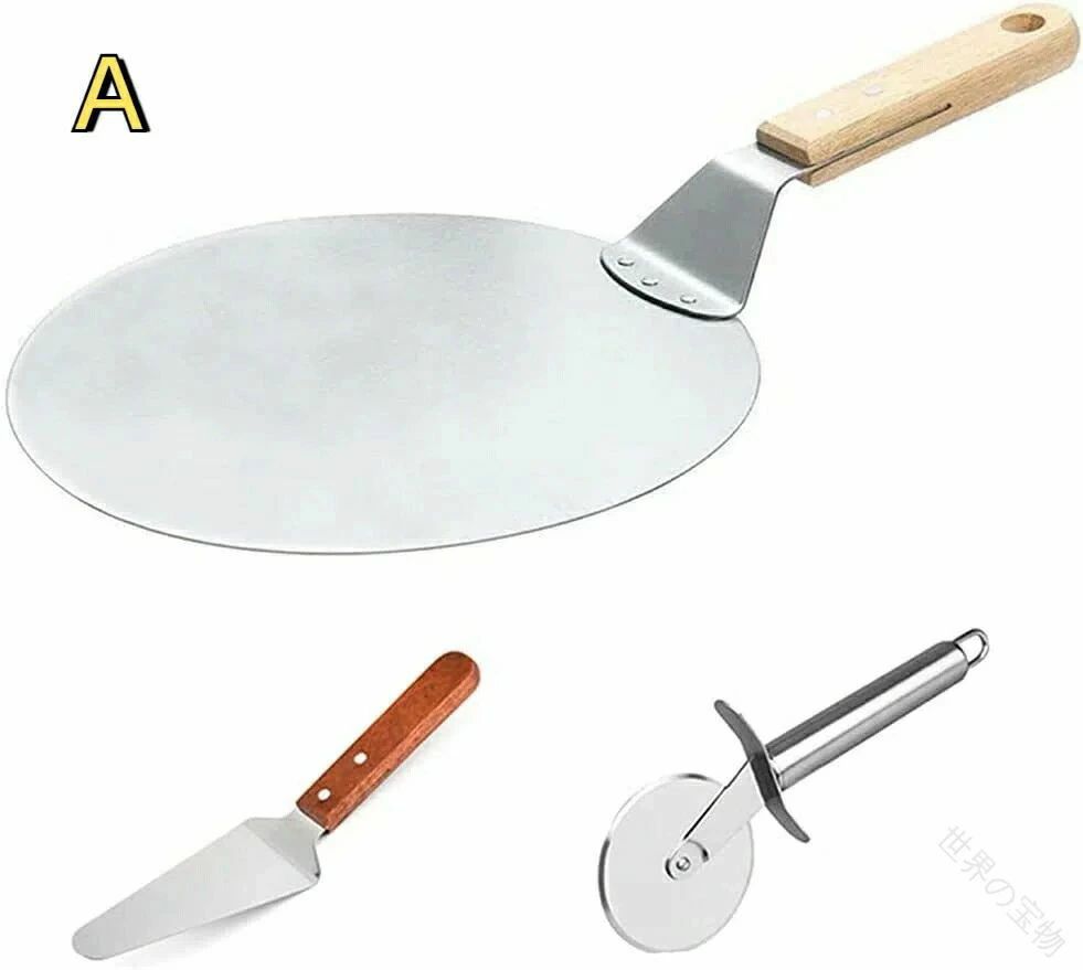 ? 【ピザ窯キット3点セット】ピザ カッター+円形 ピザピール+ピザショベル。ピザ作り、取り出し、カットに必要な道具が全て揃った3点セットで、他のツールを追加購入する必要はありません。最高のキッチンヘルパーになります。? 【高品質の素材】高品質のステンレススチール製、強くて丈夫、高温に強く、変形しにくく、食品に直接触れることができます。木製ハンドル、手のひらによくフィットし、より快適に、より安定して持ちやすくなります。? 【便利で実用的】回転式 ピザカッターの刃先は鋭利で、ピザ、パン、ペストリーなどを形を崩さずに簡単に切ることができます。当社のピザスパチュラはハンドルに穴とフックがあり、簡単に吊るして収納でき、カウンタースペースを空けられます。? 【多機能デザイン】ピザホイールとパイサーバーは、お客様の期待に応えます。 パイ、ピザ、ワッフル、ラザニア、ケーキ、フラットブレッド、タルト、サンドイッチ、キッシュ、クッキー生地に最適です、家庭用と商業用の両方に適しています。? 【商品基本仕様】サイズ：円形 ピザピール：長さ: 43.5cm 幅: 25.5cm 厚さ: 0.8mm 重量: 約434.6g。ピザカッター：長さ：20.5cm 幅：6.5cm 重さ：約62.3g。三角ピザピール：縦25.5cm、横2.5cm、厚さ0.9mm、重さ約69.7g。円形 ピザピール高品質の素材：高品質のステンレススチール製、強くて丈夫、高温に強く、変形しにくく、食品に直接触れることができます。木製ハンドル、手のひらによくフィットし、より快適に、より安定して持ちやすくなります。三角 ピザピールピザ窯キット3点セット：ピザ カッター+円形 ピザピール+ピザショベル。ピザ作り、取り出し、カットに必要な道具が全て揃った3点セットで、他のツールを追加購入する必要はありません。最高のキッチンヘルパーになります。ピザカッター多機能デザイン：ピザホイールとパイサーバーは、お客様の期待に応えます。 パイ、ピザ、ワッフル、ラザニア、ケーキ、フラットブレッド、タルト、サンドイッチ、キッシュ、クッキー生地に最適です、家庭用と商業用の両方に適しています。品質サービス:1、 当社の製品に問題がある場合は、お気軽にお問い合わせください。2、輸送中に多少の衝撃が加わる可能性がございます。万が一不具合や破損などがございましたら、部品の再送など対応させていただきますので、お気軽にご連絡くださいませ。3、商品が多いため、発送時に説明書をお送りし忘れることがございます。万が一、説明書が届いていない場合や、商品組み立てに関してご不明点がございましたら、お手数ですがご連絡いただけますようお願い申し上げます。電子版の説明書を再送させていただきますので、どうぞご安心ください。お客様にはご理解いただきますようお願い申し上げます。お客様のご支援が、私たちの励みとなっております。? 【ピザ窯キット3点セット】ピザ カッター+円形 ピザピール+ピザショベル。ピザ作り、取り出し、カットに必要な道具が全て揃った3点セットで、他のツールを追加購入する必要はありません。最高のキッチンヘルパーになります。? 【高品質の素材】高品質のステンレススチール製、強くて丈夫、高温に強く、変形しにくく、食品に直接触れることができます。木製ハンドル、手のひらによくフィットし、より快適に、より安定して持ちやすくなります。? 【便利で実用的】回転式 ピザカッターの刃先は鋭利で、ピザ、パン、ペストリーなどを形を崩さずに簡単に切ることができます。当社のピザスパチュラはハンドルに穴とフックがあり、簡単に吊るして収納でき、カウンタースペースを空けられます。? 【多機能デザイン】ピザホイールとパイサーバーは、お客様の期待に応えます。 パイ、ピザ、ワッフル、ラザニア、ケーキ、フラットブレッド、タルト、サンドイッチ、キッシュ、クッキー生地に最適です、家庭用と商業用の両方に適しています。? 【商品基本仕様】サイズ：円形 ピザピール：長さ: 43.5cm 幅: 25.5cm 厚さ: 0.8mm 重量: 約434.6g。ピザカッター：長さ：20.5cm 幅：6.5cm 重さ：約62.3g。三角ピザピール：縦25.5cm、横2.5cm、厚さ0.9mm、重さ約69.7g。円形 ピザピール高品質の素材：高品質のステンレススチール製、強くて丈夫、高温に強く、変形しにくく、食品に直接触れることができます。木製ハンドル、手のひらによくフィットし、より快適に、より安定して持ちやすくなります。三角 ピザピールピザ窯キット3点セット：ピザ カッター+円形 ピザピール+ピザショベル。ピザ作り、取り出し、カットに必要な道具が全て揃った3点セットで、他のツールを追加購入する必要はありません。最高のキッチンヘルパーになります。ピザカッター多機能デザイン：ピザホイールとパイサーバーは、お客様の期待に応えます。 パイ、ピザ、ワッフル、ラザニア、ケーキ、フラットブレッド、タルト、サンドイッチ、キッシュ、クッキー生地に最適です、家庭用と商業用の両方に適しています。品質サービス:1、 当社の製品に問題がある場合は、お気軽にお問い合わせください。2、輸送中に多少の衝撃が加わる可能性がございます。万が一不具合や破損などがございましたら、部品の再送など対応させていただきますので、お気軽にご連絡くださいませ。3、商品が多いため、発送時に説明書をお送りし忘れることがございます。万が一、説明書が届いていない場合や、商品組み立てに関してご不明点がございましたら、お手数ですがご連絡いただけますようお願い申し上げます。電子版の説明書を再送させていただきますので、どうぞご安心ください。お客様にはご理解いただきますようお願い申し上げます。お客様のご支援が、私たちの励みとなっております。 .ピザ カッター ピザ ピール ピザ 窯 キット 3点セット の 調理器具 です。円形 ステンレス 木製 ハンドル 回転式 で 切り分け やすく、洗える ので お手入れ 簡単。吊り下げ 収納 にも 対応 し、キッチン用品 として 耐熱 耐久性 に 優れ、家庭用 業務用 の どちらにも 使えます。Large サイズ の ピザ 調理 に 便利 です。。 指定された配送時間は承っておりません。【世界の宝物】? 【ピザ窯キット3点セット】ピザ カッター+円形 ピザピール+ピザショベル。ピザ作り、取り出し、カットに必要な道具が全て揃った3点セットで、他のツールを追加購入する必要はありません。最高のキッチンヘルパーになります。? 【高品質の素材】高品質のステンレススチール製、強くて丈夫、高温に強く、変形しにくく、食品に直接触れることができます。木製ハンドル、手のひらによくフィットし、より快適に、より安定して持ちやすくなります。? 【便利で実用的】回転式 ピザカッターの刃先は鋭利で、ピザ、パン、ペストリーなどを形を崩さずに簡単に切ることができます。当社のピザスパチュラはハンドルに穴とフックがあり、簡単に吊るして収納でき、カウンタースペースを空けられます。? 【多機能デザイン】ピザホイールとパイサーバーは、お客様の期待に応えます。 パイ、ピザ、ワッフル、ラザニア、ケーキ、フラットブレッド、タルト、サンドイッチ、キッシュ、クッキー生地に最適です、家庭用と商業用の両方に適しています。? 【商品基本仕様】サイズ：円形 ピザピール：長さ: 43.5cm 幅: 25.5cm 厚さ: 0.8mm 重量: 約434.6g。ピザカッター：長さ：20.5cm 幅：6.5cm 重さ：約62.3g。三角ピザピール：縦25.5cm、横2.5cm、厚さ0.9mm、重さ約69.7g。円形 ピザピール高品質の素材：高品質のステンレススチール製、強くて丈夫、高温に強く、変形しにくく、食品に直接触れることができます。木製ハンドル、手のひらによくフィットし、より快適に、より安定して持ちやすくなります。三角 ピザピールピザ窯キット3点セット：ピザ カッター+円形 ピザピール+ピザショベル。ピザ作り、取り出し、カットに必要な道具が全て揃った3点セットで、他のツールを追加購入する必要はありません。最高のキッチンヘルパーになります。ピザカッター多機能デザイン：ピザホイールとパイサーバーは、お客様の期待に応えます。 パイ、ピザ、ワッフル、ラザニア、ケーキ、フラットブレッド、タルト、サンドイッチ、キッシュ、クッキー生地に最適です、家庭用と商業用の両方に適しています。品質サービス:1、 当社の製品に問題がある場合は、お気軽にお問い合わせください。2、輸送中に多少の衝撃が加わる可能性がございます。万が一不具合や破損などがございましたら、部品の再送など対応させていただきますので、お気軽にご連絡くださいませ。3、商品が多いため、発送時に説明書をお送りし忘れることがございます。万が一、説明書が届いていない場合や、商品組み立てに関してご不明点がございましたら、お手数ですがご連絡いただけますようお願い申し上げます。電子版の説明書を再送させていただきますので、どうぞご安心ください。お客様にはご理解いただきますようお願い申し上げます。お客様のご支援が、私たちの励みとなっております。? 【ピザ窯キット3点セット】ピザ カッター+円形 ピザピール+ピザショベル。ピザ作り、取り出し、カットに必要な道具が全て揃った3点セットで、他のツールを追加購入する必要はありません。最高のキッチンヘルパーになります。? 【高品質の素材】高品質のステンレススチール製、強くて丈夫、高温に強く、変形しにくく、食品に直接触れることができます。木製ハンドル、手のひらによくフィットし、より快適に、より安定して持ちやすくなります。? 【便利で実用的】回転式 ピザカッターの刃先は鋭利で、ピザ、パン、ペストリーなどを形を崩さずに簡単に切ることができます。当社のピザスパチュラはハンドルに穴とフックがあり、簡単に吊るして収納でき、カウンタースペースを空けられます。? 【多機能デザイン】ピザホイールとパイサーバーは、お客様の期待に応えます。 パイ、ピザ、ワッフル、ラザニア、ケーキ、フラットブレッド、タルト、サンドイッチ、キッシュ、クッキー生地に最適です、家庭用と商業用の両方に適しています。? 【商品基本仕様】サイズ：円形 ピザピール：長さ: 43.5cm 幅: 25.5cm 厚さ: 0.8mm 重量: 約434.6g。ピザカッター：長さ：20.5cm 幅：6.5cm 重さ：約62.3g。三角ピザピール：縦25.5cm、横2.5cm、厚さ0.9mm、重さ約69.7g。円形 ピザピール高品質の素材：高品質のステンレススチール製、強くて丈夫、高温に強く、変形しにくく、食品に直接触れることができます。木製ハンドル、手のひらによくフィットし、より快適に、より安定して持ちやすくなります。三角 ピザピールピザ窯キット3点セット：ピザ カッター+円形 ピザピール+ピザショベル。ピザ作り、取り出し、カットに必要な道具が全て揃った3点セットで、他のツールを追加購入する必要はありません。最高のキッチンヘルパーになります。ピザカッター多機能デザイン：ピザホイールとパイサーバーは、お客様の期待に応えます。 パイ、ピザ、ワッフル、ラザニア、ケーキ、フラットブレッド、タルト、サンドイッチ、キッシュ、クッキー生地に最適です、家庭用と商業用の両方に適しています。品質サービス:1、 当社の製品に問題がある場合は、お気軽にお問い合わせください。2、輸送中に多少の衝撃が加わる可能性がございます。万が一不具合や破損などがございましたら、部品の再送など対応させていただきますので、お気軽にご連絡くださいませ。3、商品が多いため、発送時に説明書をお送りし忘れることがございます。万が一、説明書が届いていない場合や、商品組み立てに関してご不明点がございましたら、お手数ですがご連絡いただけますようお願い申し上げます。電子版の説明書を再送させていただきますので、どうぞご安心ください。お客様にはご理解いただきますようお願い申し上げます。お客様のご支援が、私たちの励みとなっております。 .ピザ カッター ピザ ピール ピザ 窯 キット 3点セット の 調理器具 です。円形 ステンレス 木製 ハンドル 回転式 で 切り分け やすく、洗える ので お手入れ 簡単。吊り下げ 収納 にも 対応 し、キッチン用品 として 耐熱 耐久性 に 優れ、家庭用 業務用 の どちらにも 使えます。Large サイズ の ピザ 調理 に 便利 です。。 指定された配送時間は承っておりません。【世界の宝物】