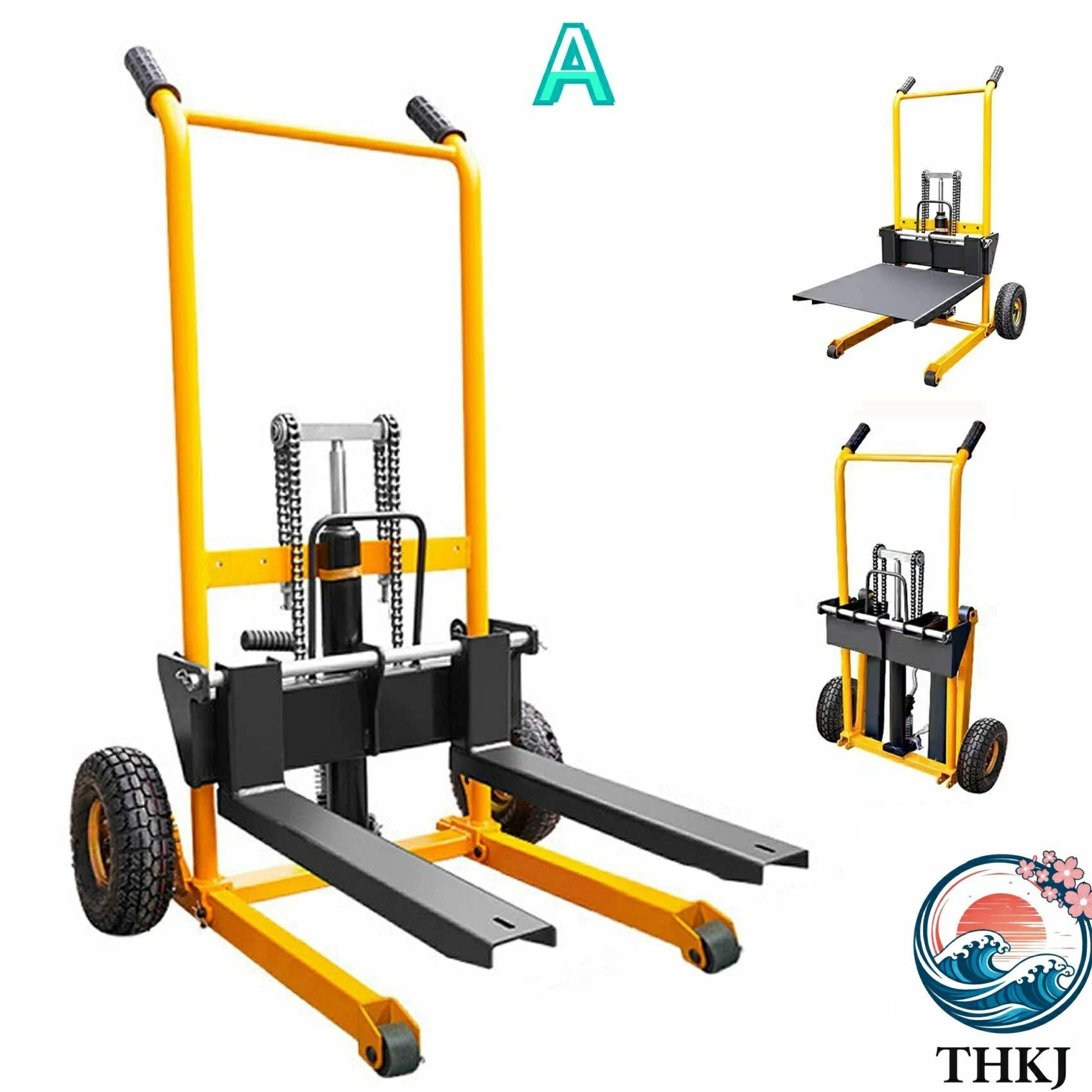 膨張可能な車輪+直進車輪 ポート ハンドパレット 簡単操作 積載200kg 昇降80mm-920...