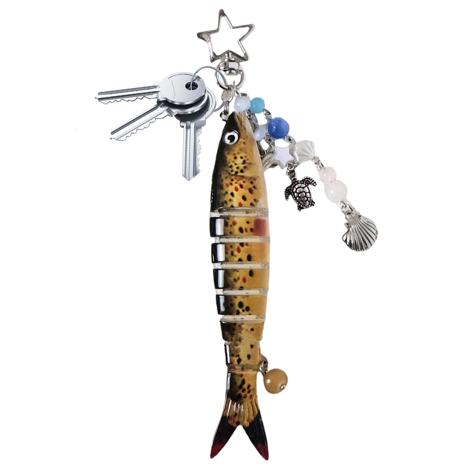ユニークな魚キーホルダー - 父母リアルなパートナー 収集可能な動物ガジェット 大人向けノベルティ装飾品 誕生日 母の日 父の日 旅行 通勤に最適 フィッシングワーム型キーホルダー selectgearmarket-10017546 セレクトギアマーケット パッケージ画像