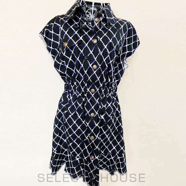 【ユーズド】CHANEL シャネル マトラッセ×ココマークプリントのココビーチコレクションワンピース【SELECTHOUSE☆セレクトハウス】【お買い得】【送料無料】【正規店直接買付品】国内即発送OKのサムネイル