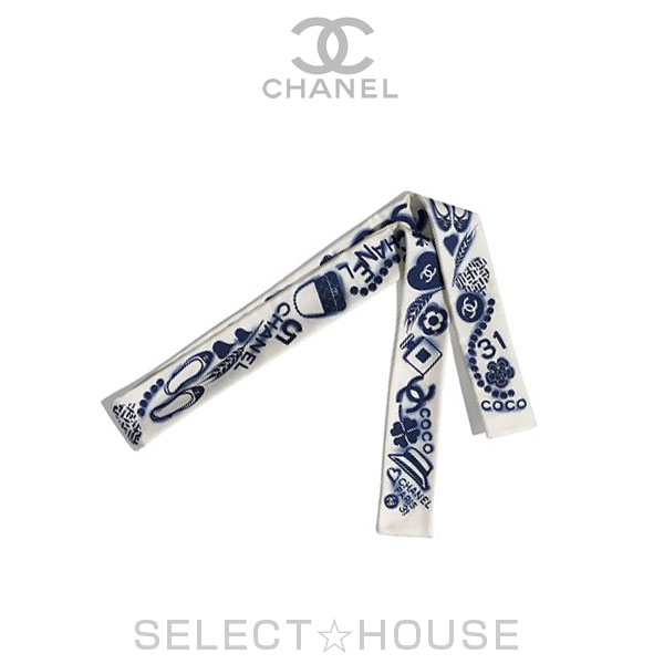 超人気！国内完売！CHANEL シャネル スリム スカーフシャネルツイリー・ヘアバンド【2019年春夏人気商品】【SELECTHOUSE☆セレクトハウス】アイボリー系【正規店直接買付品】国内即発送OKのサムネイル