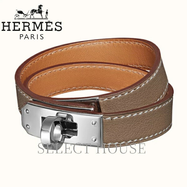 エルメスのブレスレット（レディース） 【新品】HERMES エルメス【SELECTHOUSE☆セレクトハウス】レザーブレスレット 《ケリー》 ドゥブルトゥール【正規店直接買付品】お届けまで15日から25日程度かかります。