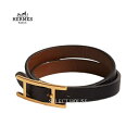 楽天SELECT HOUSE新品 お取り寄せHERMES エルメスBracelet Behapi Double Tour ブレスレット【正規店直接買付品】レディースアクセサリーブレスレットブラックブラウンリバーシブルレザーH064692CCAAT1