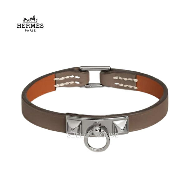 エルメスのブレスレット（レディース） 新品 お取り寄せHERMES エルメスブレスレット 《Bracelet Rivale Mini 》レディースアクセサリーブレスレットベージュシルバーレザーH081181CK18T2