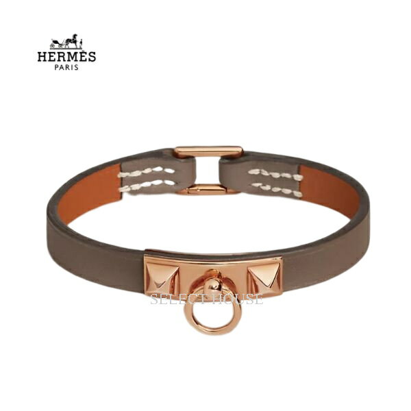 エルメスのブレスレット（レディース） 新品 お取り寄せHERMES エルメスブレスレット 《Bracelet Rivale Mini 》【正規店直接買付品】レディースアクセサリーブレスレットベージュローズゴールドレザーH081181CD18T2