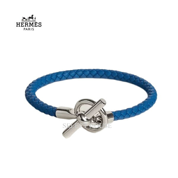 直営店リボン正規品 ギフト対応新品 お取り寄せ【お取り寄せ】レザーブレスレット 《グレナンH》Hermèsエルメスメンズアクセサリーブレスレットブルー...
