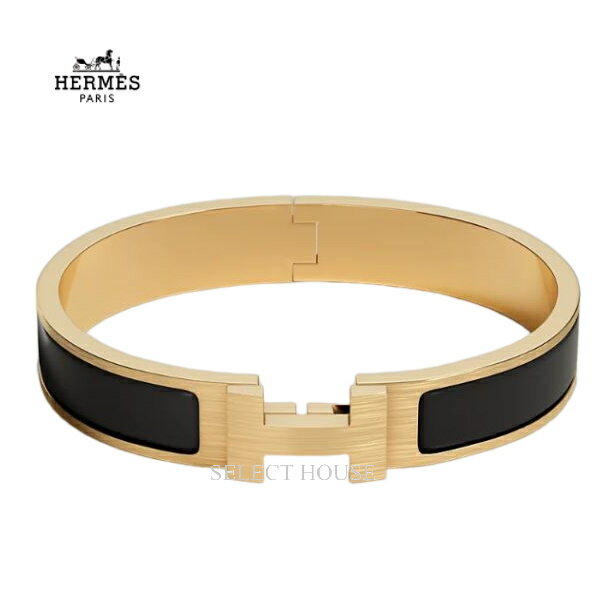 直営店リボン正規品 ギフト対応新品 お取り寄せ【お取り寄せ】エルメスエナメルブレスレット 《クリックHH》メンズアクセサリーブレスレットバングルブラックゴールド...