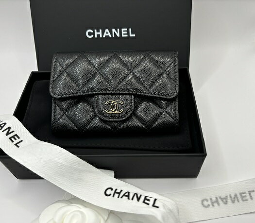 マラソン最大4万円クーポン発行中！直営店リボン2024年秋冬 最新【新品】中にポケット付きCHANEL シャネル【SELECTHOUSE☆セレクトハウス】人気のミニウォレット カードケース黒キャビアスキン 【正規店直接買付品】国内即発送OK