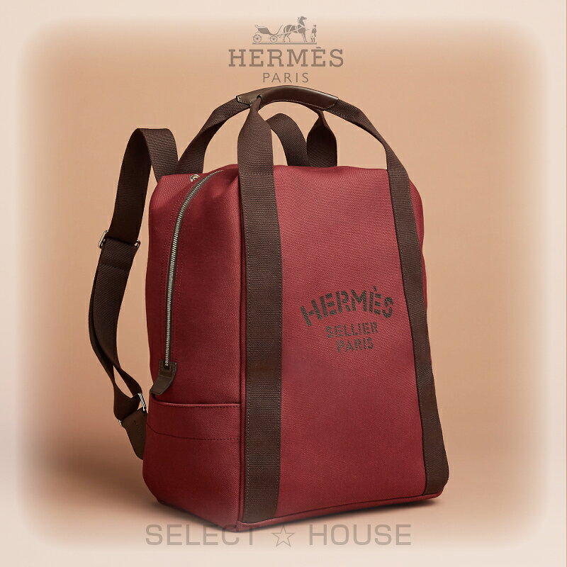 HERMES（エルメス）グルームバックパック 当店で取り扱っている商品は正規取扱店から買付する100%正規品です。 商品コメント 【ブランド】 1837年に馬具職人「ティエリ・エルメス」がパリで馬具工房として創業したHERMES(エルメス)。 厳選された素材をもちい技術力の高い職人の手によって作り出され、他の追随を許さない最高級品質を保っています。 その品質の高さは貴族御用達のブランドになっている事からもうかがえます。 エルメスのアイテムはエレガントなデザインを保ちつつ機能的であることも大きな特徴です。 【アイテム】 「Hermès Sellier Paris」のスクリーンプリントが施されたグルーミングバックパック。乗馬に必要なものを収納できる仕切り付きで、耐久性のある撥水加工キャンバスを使用した機能的なバッグです。 カラー Rouge H / Chocolat サイズ 長さ30cm×幅20cm×高さ40cm 素材 ・バッグ：ポリアミド62%、コットン26%、ポリウレタン12% ・ストラップ：ポリアミド100% ・レザー(バレニアカーフスキン) ・メタリック仕上げパラジウム 仕様 ・「Hermès Sellier」の刻印が入った2つのクルー・ド・セル・スナップボタンとジッパーによるトップクロージャー ・フロントに「Hermès Sellier Paris」のスクリーンプリント ・乗馬鞭や携帯電話を収納できる2つのサイドポケット ・さまざまな書類を収納できる外側のバックポケットと、整理しやすい内側のポケット ・背負ったり手持ちしたりできる人間工学に基づいた調節可能なストラップ ・フランス製 状態 海外正規店直接買い付け品（新品） 付属品 BOX・リボン 詳細 ■H800642EKRC ※画像には当店の画像とわかるように「SELECT HOUSE」とブランドロゴの透かし文字が入っています。 ※当店ではブランド正規店より直接商品をお取り寄せしております。 ※代金引換、銀行振込不可。※クレジットカードオンリー。※御注文後のキャンセル不可 ※在庫変動がはげしいため、購入前の在庫確認は行っておりません。※ご注文から在庫確認まで2〜5日程かかります。※掲載中の現行モデルのみ ○在庫切れの場合は、キャンセルとなります。○海外直営店からの取り寄せの為、返品・交換はお受けできません。 ○注文後のキャンセルはお受けできません。○御購入の前によくご検討くださいませ。 ○ご注文が入ってからの買付になります。○海外直営店からの取り寄せ後、当社から国内発送します。 ○最大のネットワークと努力で買付いたしますが、すでに完売の場合はキャンセル・返金となります。 お届けまで15日から25日程度かかります。　 　 　 　 ※画像には当店の画像とわかるように「SELECT HOUSE」とブランドロゴの透かし文字が入っています。　 　 　