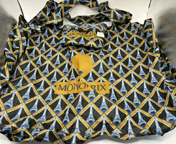 日時指定不可　フランス モノプリ SELECTHOUSEセレクトハウス日本未入荷Monoprix エコバッグ　ネイビー系 エッフェル塔 パリ モノプリ 丈夫で軽いのサムネイル