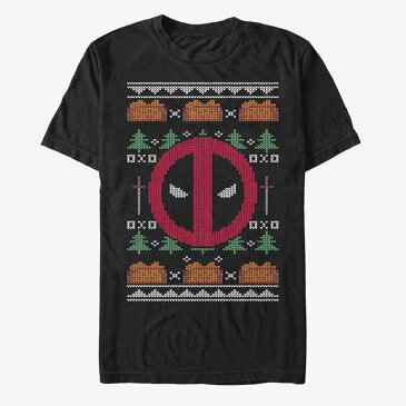 デッドプール Tシャツ マーベル Marvel Deadpool Face Ugly Christmas T-Shirt メンズ