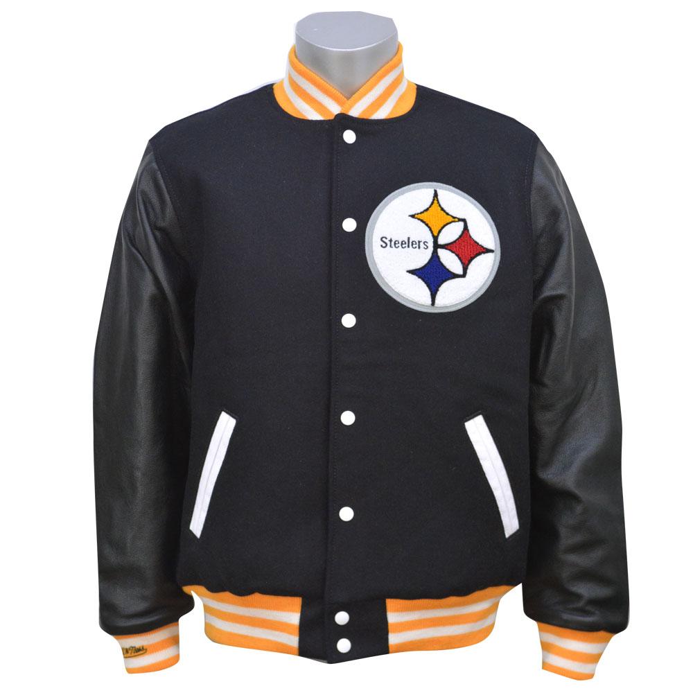 ミッチェル&ネス スタジャン メンズ NFL スタジアムジャンパー スティーラーズ ジャケット WOOL/LEATHER VARSITY ジャケット ミッチェル＆ネス/Mitchell & Ness【OCSL】