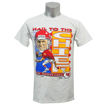 NFL チーフス ジョー・モンタナ 1993 ヘイル・トゥ・ザ・チーフ Tシャツ セーラム/Salem グレー レアアイテム