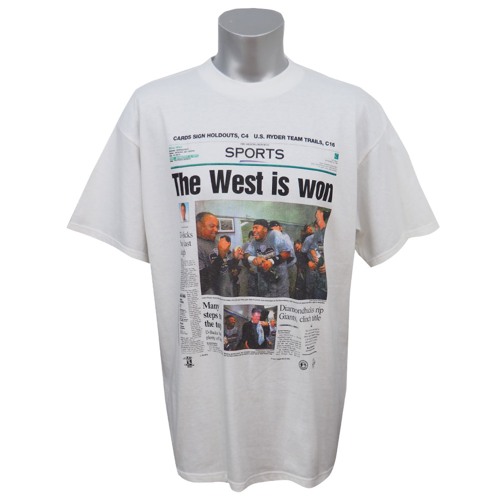 MLB ダイヤモンドバックス 1999年度 西地区優勝記念Tシャツ Tultex ホワイト レアアイテム