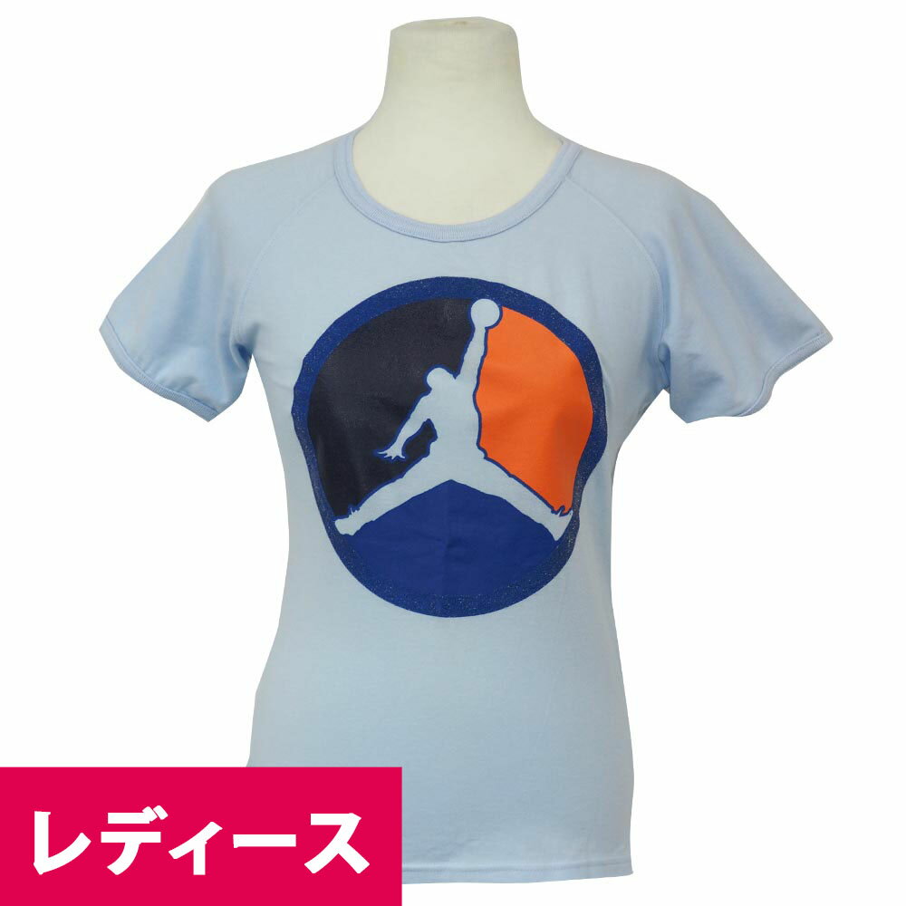 ジョーダン/JORDAN レディース サーキュラー ロゴ Tシャツ ライトブルー レアアイテム【OCSL】