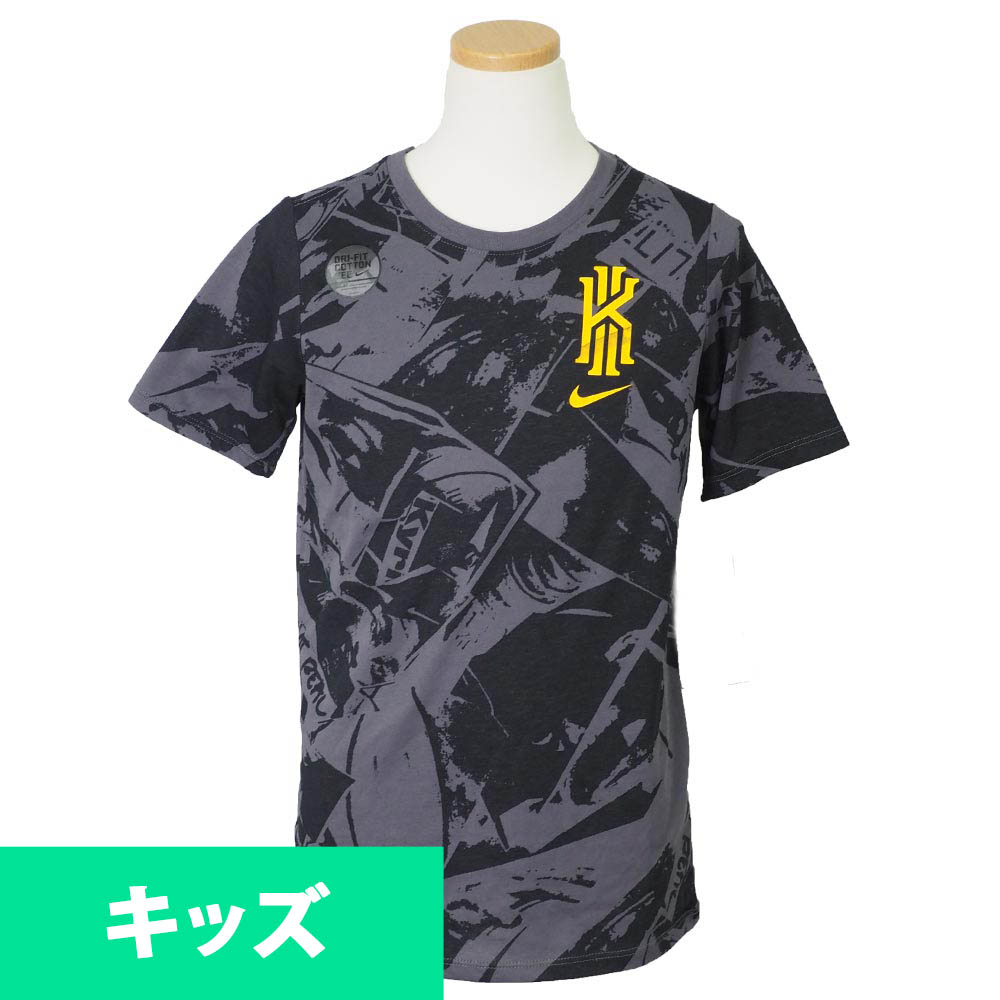 ナイキ カイリー/NIKE KYRIE キッズ Tシャツ 半袖 アイズ AOP グレー