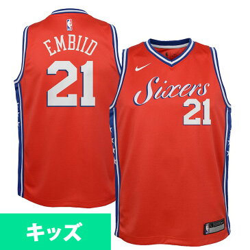 NBA 76ers ジョエル・エンビード ユニフォーム/ジャージ キッズ スウィングマン ステートメント ナイキ/Nike レッド【1910価格変更】