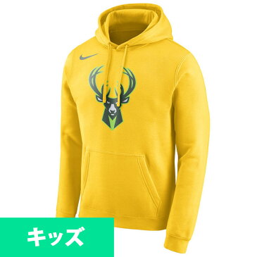 NBA バックス パーカー/フーディー ユース シティ エディション エッセンシャル ロゴ ナイキ/Nike イエロー【1910価格変更】