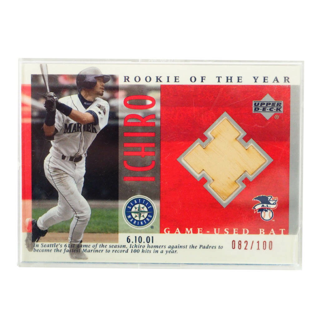 MLB イチロー シアトル・マリナーズ トレーディングカード/スポーツカード 2001 Rookie Ichiro #B-14 82/100 Game Bat Upper Deck(4.0)