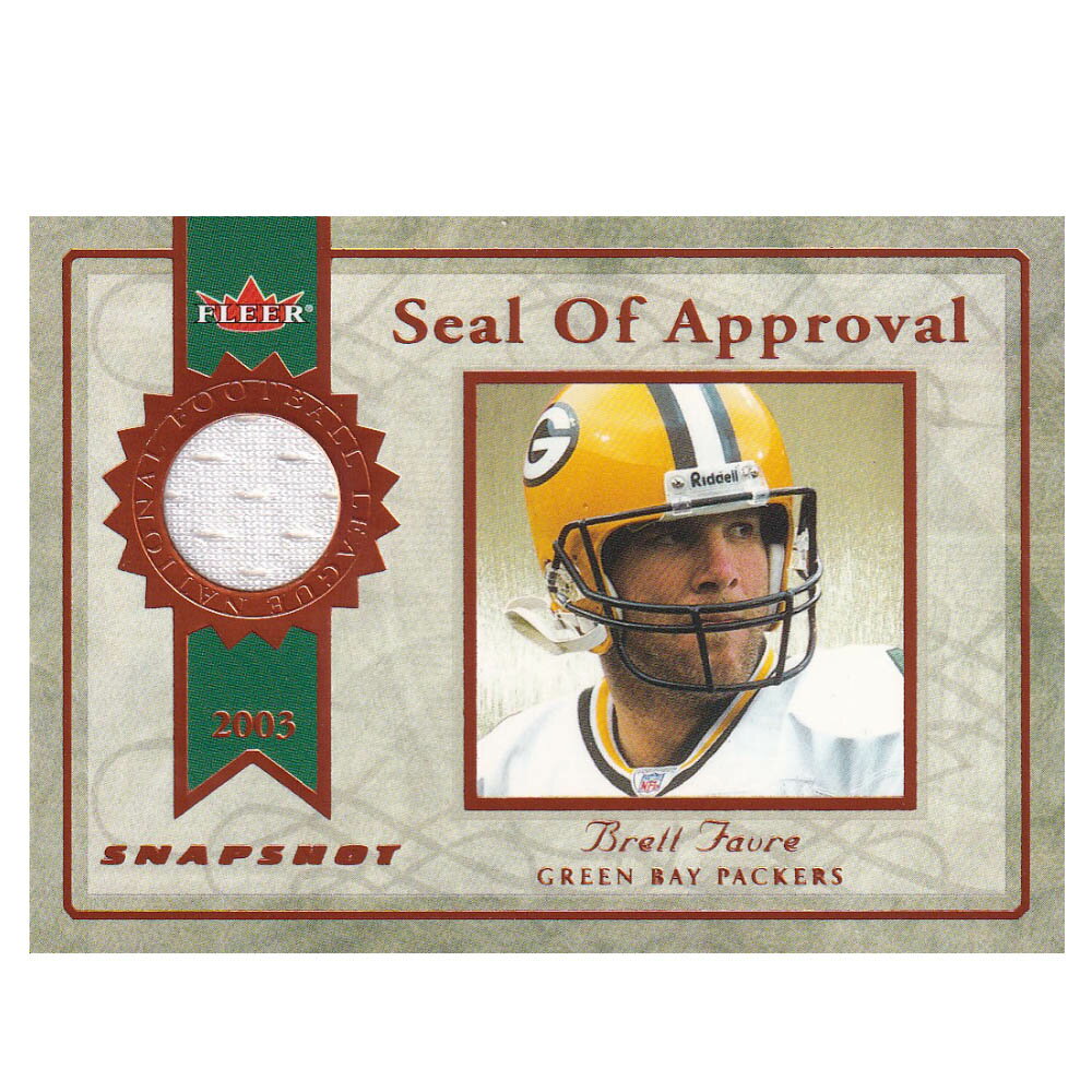 NFL ブレット・ファーブ パッカーズ トレーディングカード 2003 Snapshot Seal of Approval Jerseys Card 218/375 Fleer