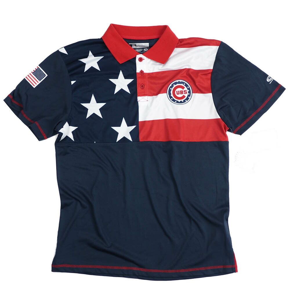 Rakuten - MLB シカゴ・カブス Stars & Stripes ポロシャツ (USA Flag) TF Fan ネイビー